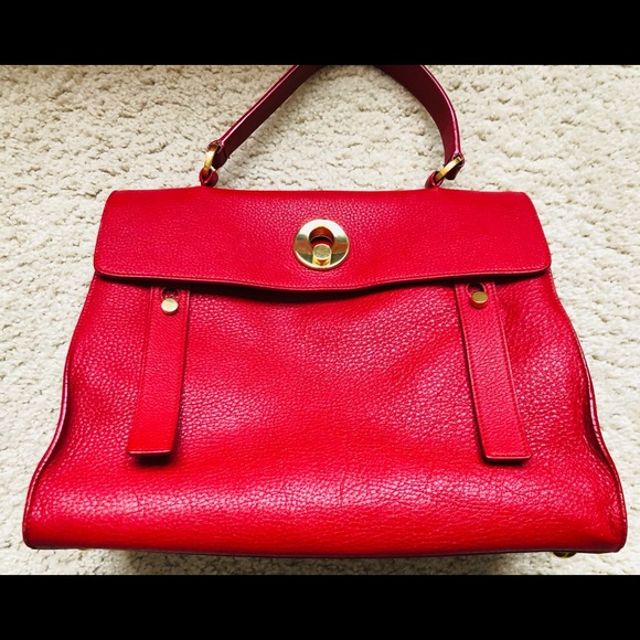 YSL Vintage Red Leather Handbag - Picture 4 of 13